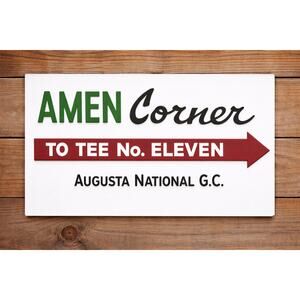 Amen Corner To Tee No Eleven Sign Golf Course Golfing